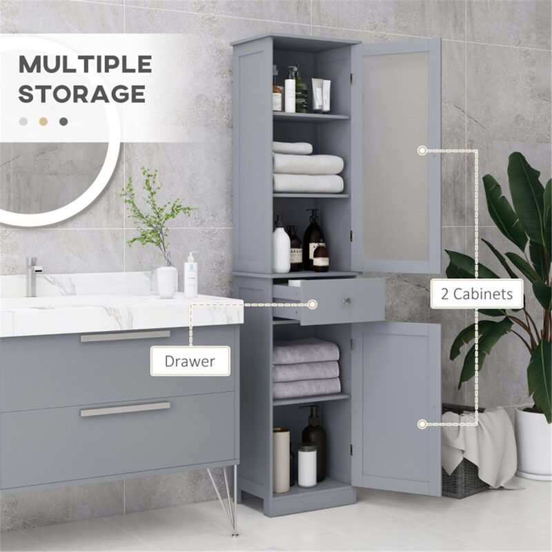 Bathroom Storage Cabinet with Doors & Shelves for Space-Saving Organization and Elegant Bathroom Décor