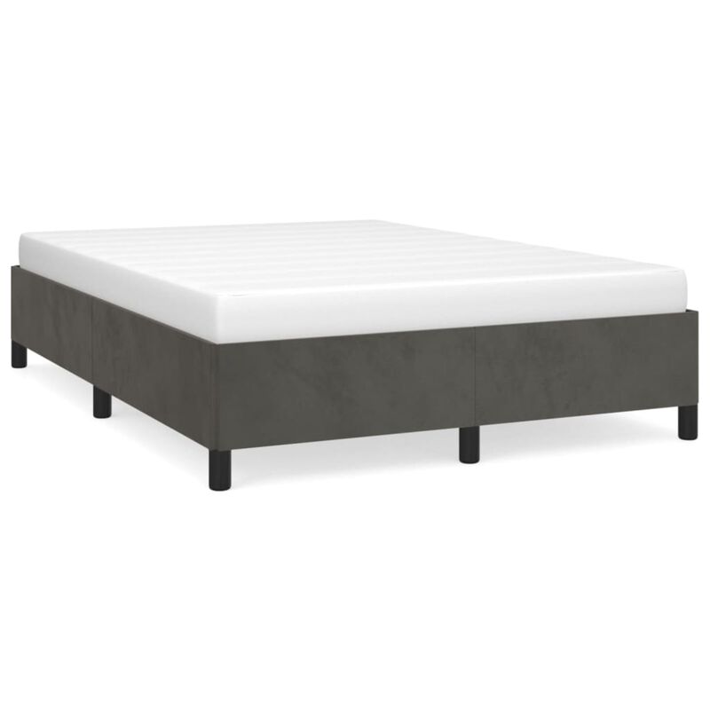vidaXL Queen Bed Frame in Dark Gray Velvet - Modern Design with Sturdy Structure for a Restful Sleep