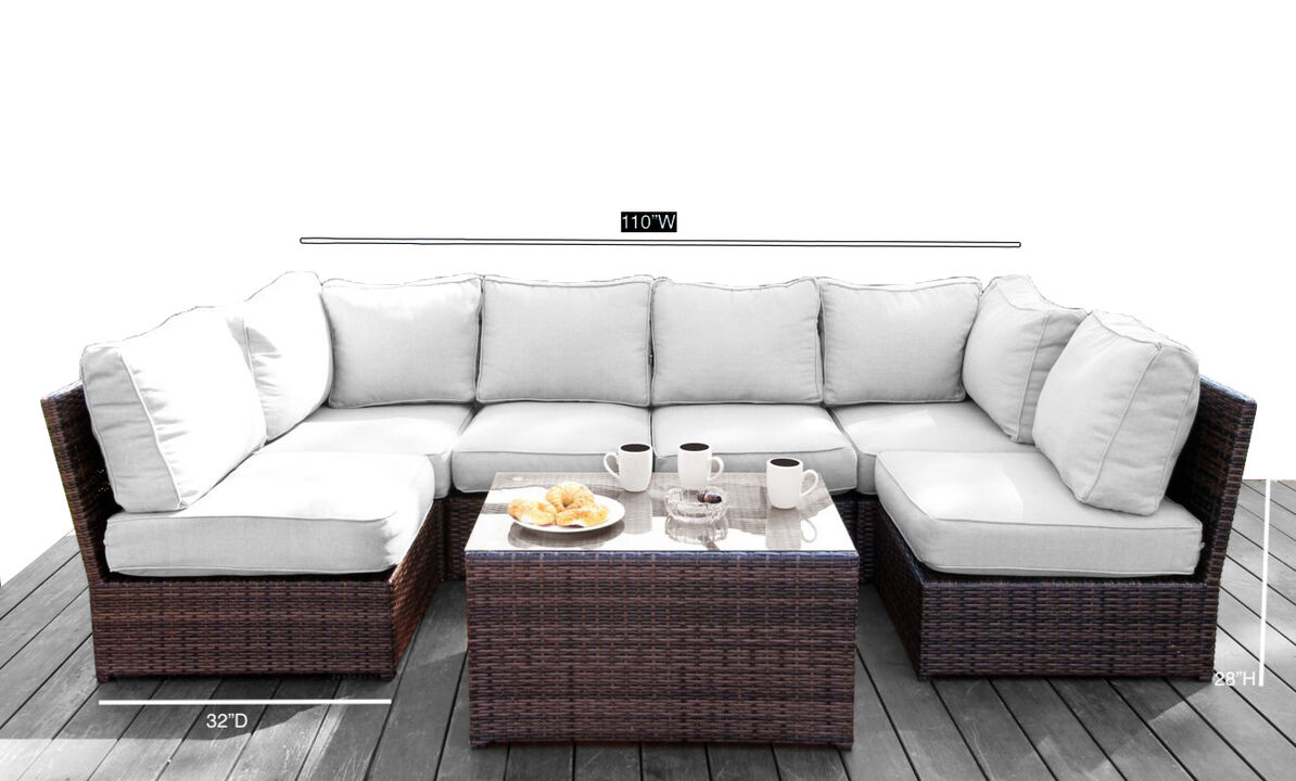 Living Source International Rattan Wicker Fully Assembled 4 - Person Seating Group with Cushions (Espresso)