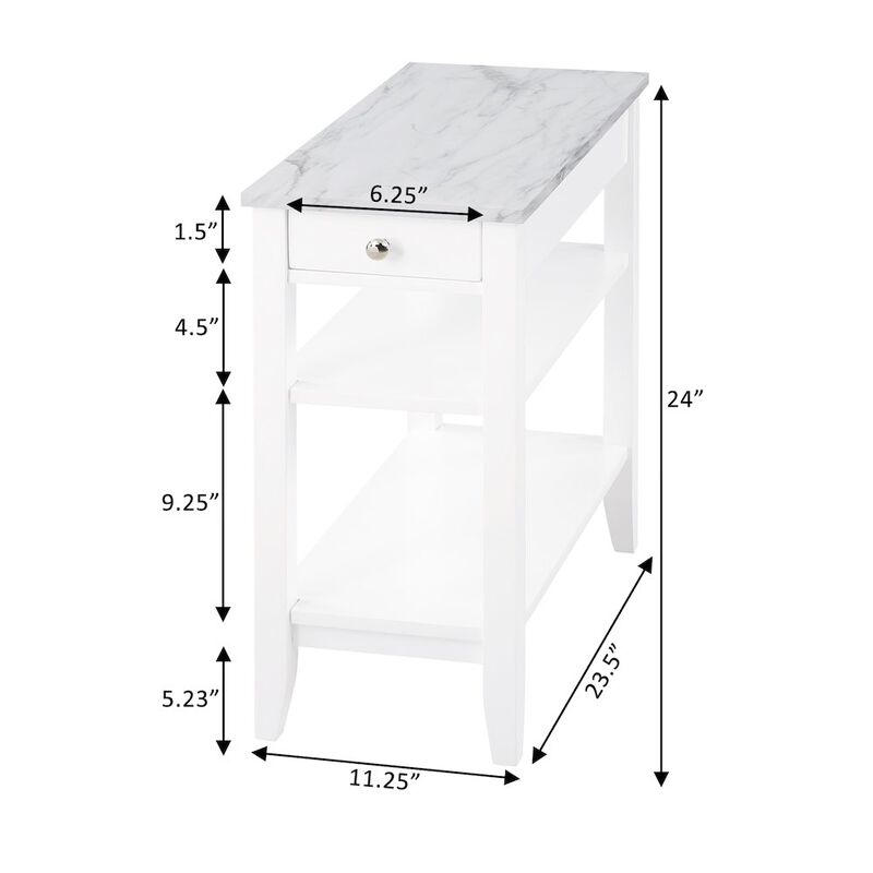 Convenience Concepts American Heritage 1 Drawer Chairside End Table with Shelves
