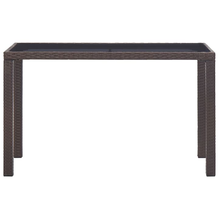 vidaXL Garden Table Brown 48.4"x13.6"x29.1" Poly Rattan