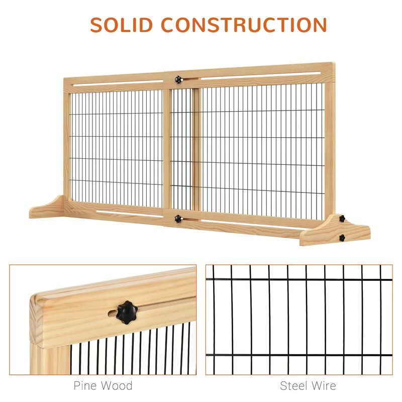 Natural Pet Barrier: 72"Wx27.25"H Freestanding Extra Wide Gate