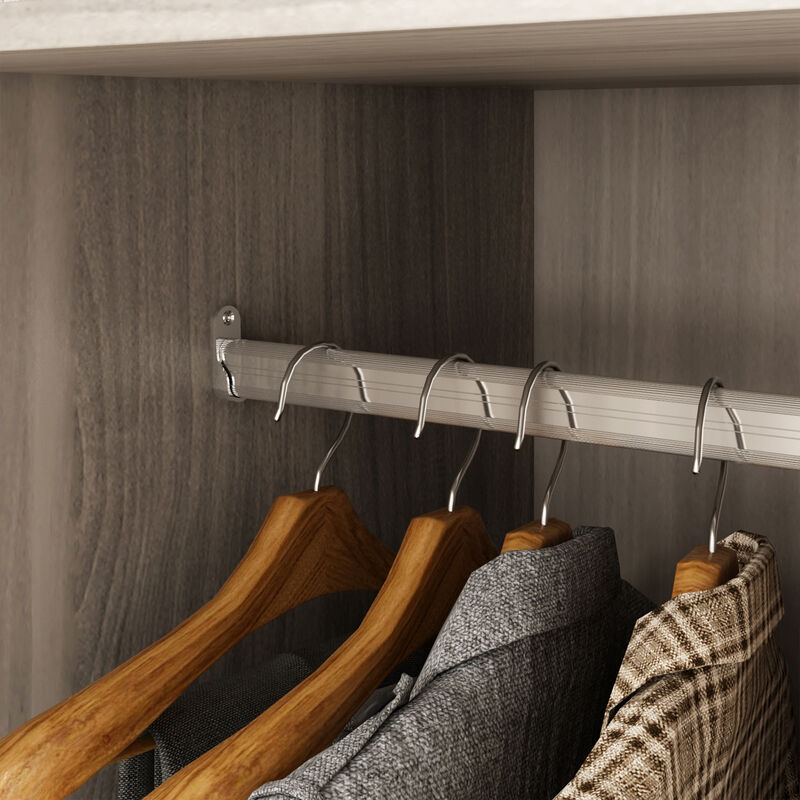 FUFU&GAGA 4-Door White Wardrobe Closet with Ample Storage and Elegant Design (63" W x 19.7" D x 70.9" H ) ,White