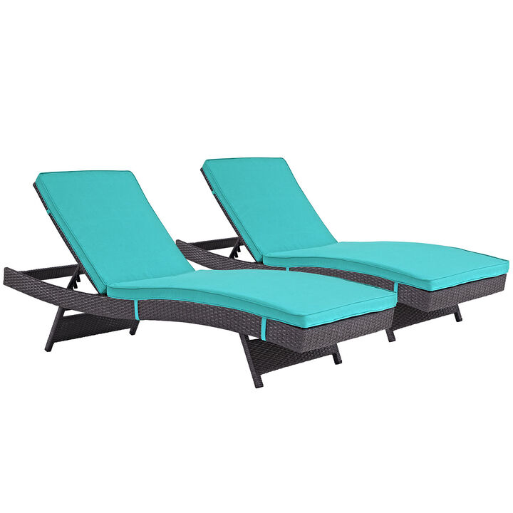 Turquoise Convene Chaise Outdoor Patio Set of 2