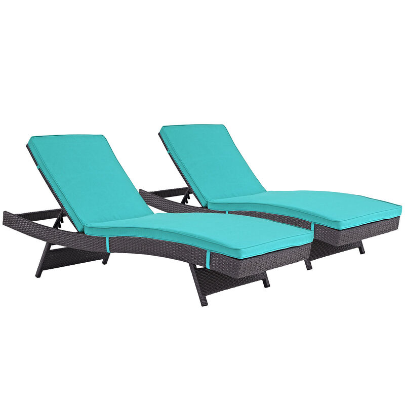 Turquoise Convene Chaise Outdoor Patio Set of 2