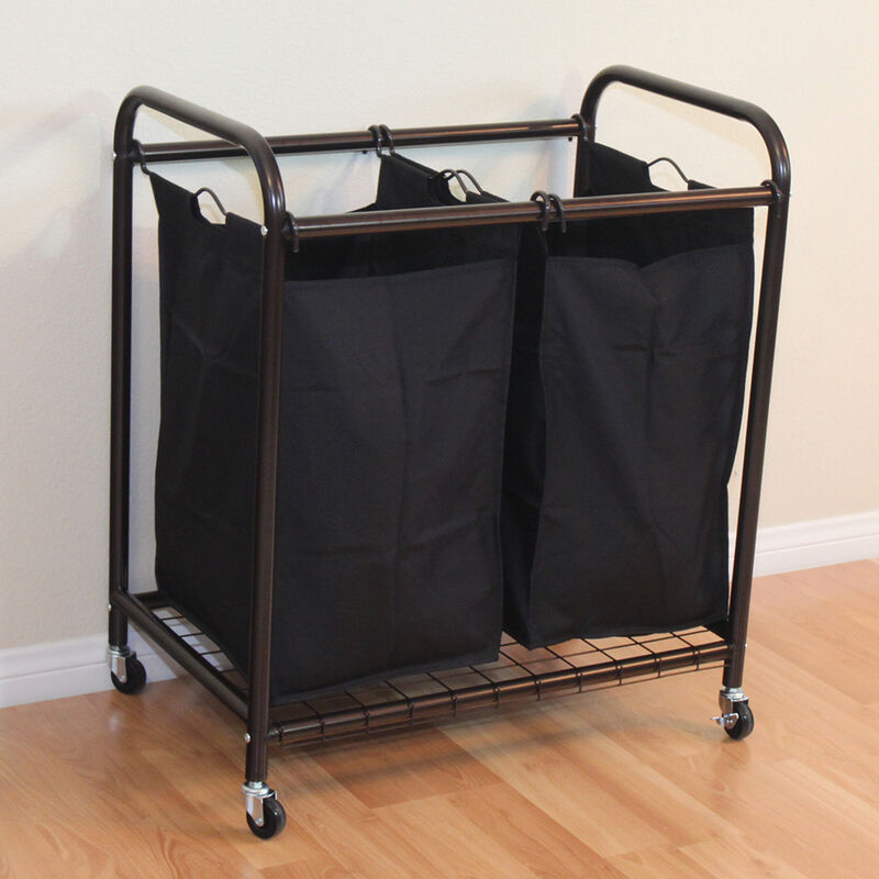 Oceanstar 2-Bag Rolling Laundry Sorter