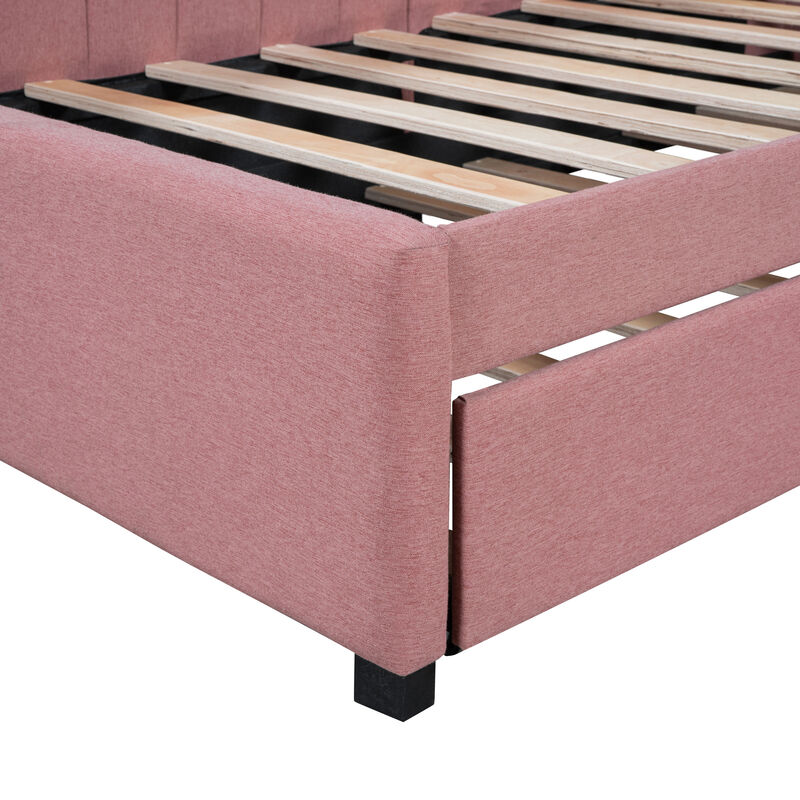 Merax Upholstered Daybed Bed Frame with Trundle