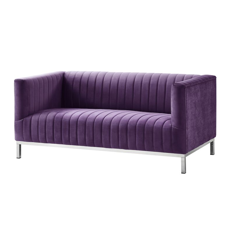 Inspired Home Jay Velvet Loveseat