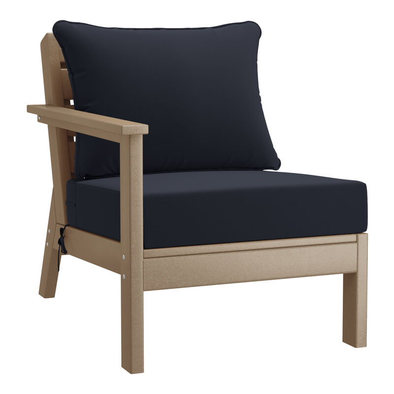 WestinTrends Outdoor Patio HDPE Loveseat Sofa with Patio Cushions