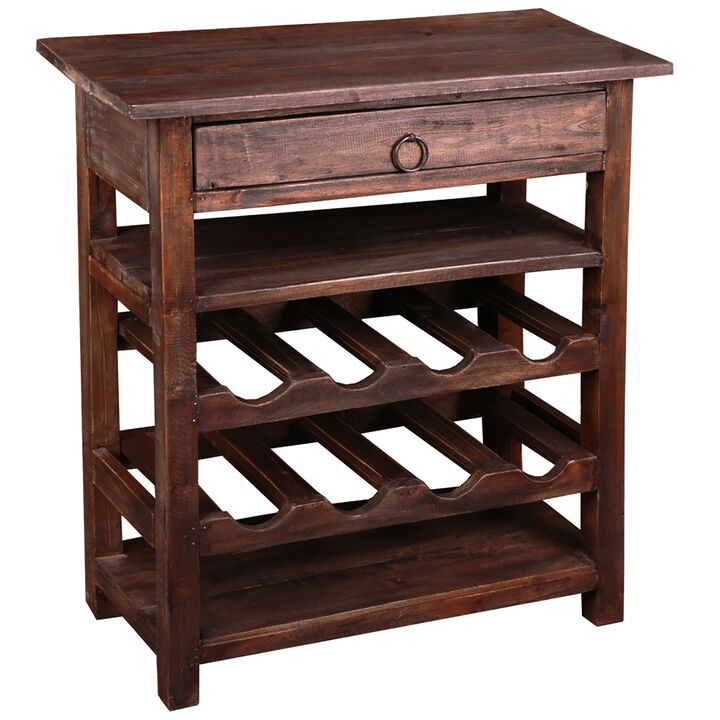 Shabby Chic Cottage Raftwood Brown Buffet with Solid Wood and Drawer