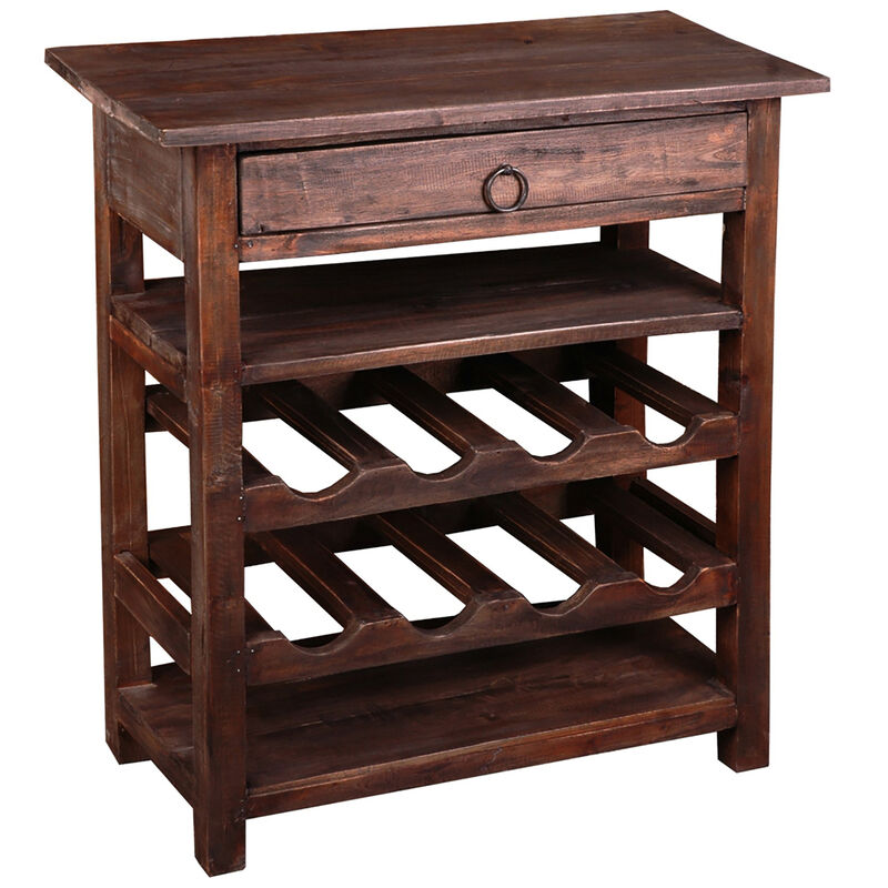 Shabby Chic Cottage Raftwood Brown Buffet with Solid Wood and Drawer