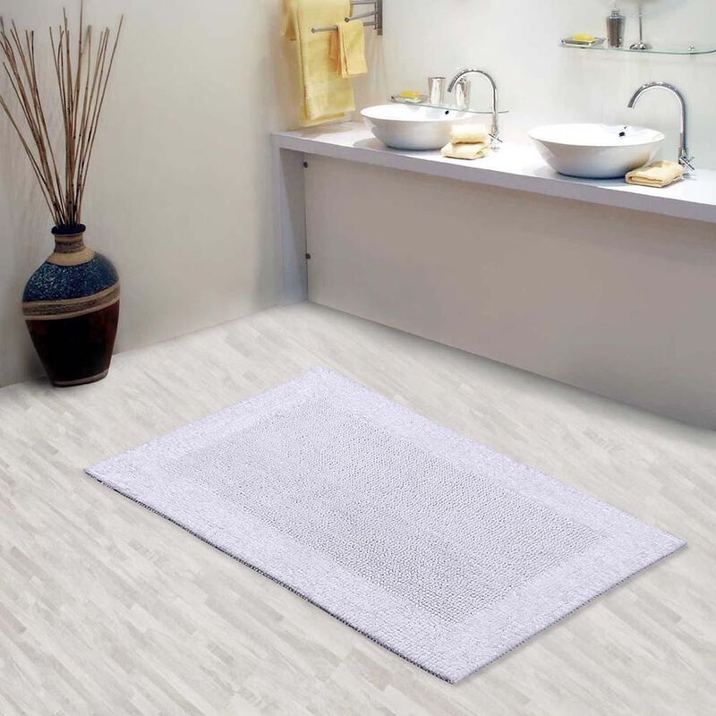 Knightsbridge Bella Napoli 220 GSF Reversible Bath Rug 20 x 30 - White