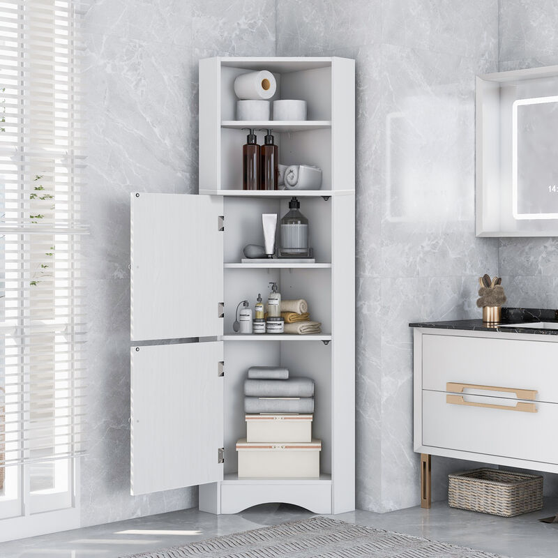 Merax Freestanding Bathroom Storage Cabinet with Doors