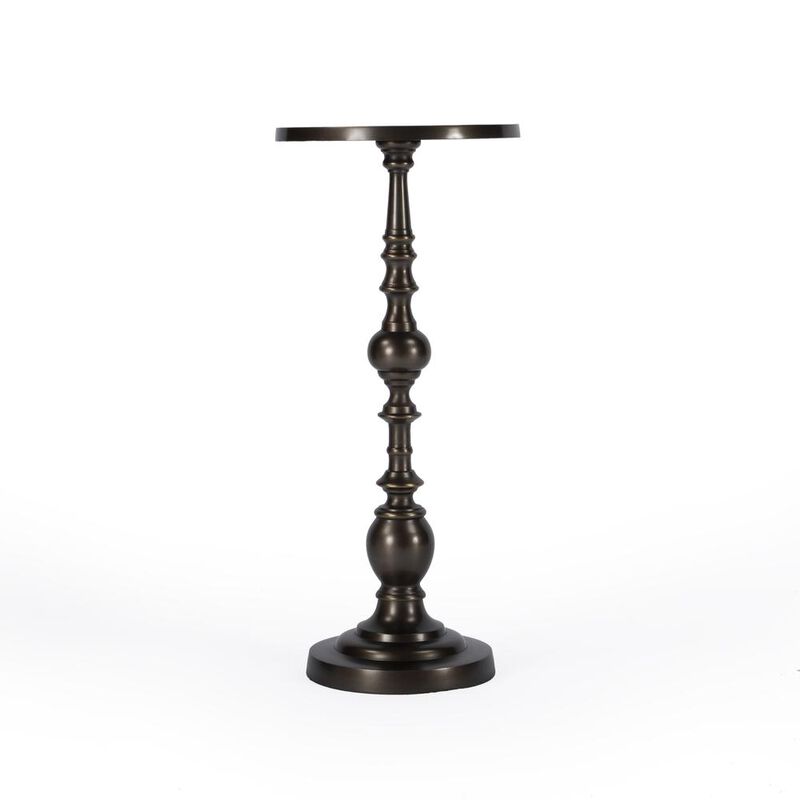 Glamourous Bronze Pedestal End Table, Belen Kox