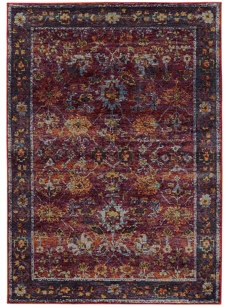 Andorra 1'10" x 3'2" Red Rug