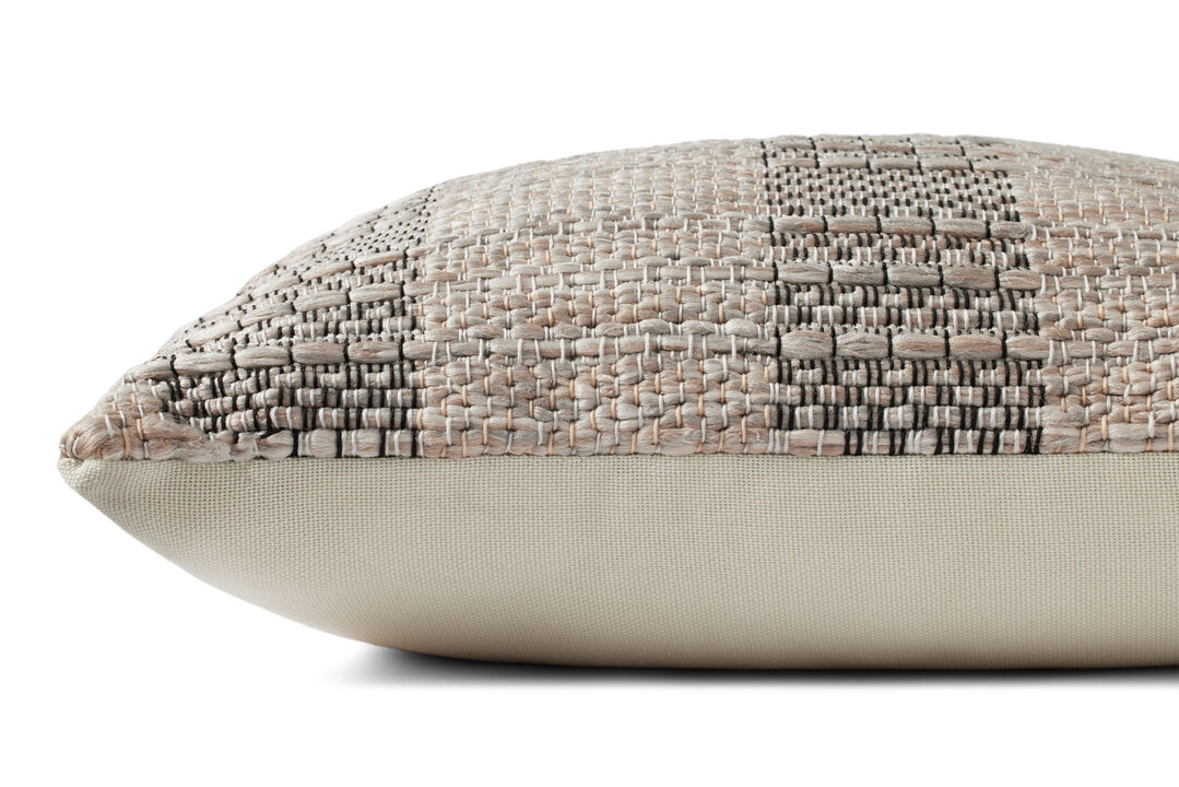 Coralie PAL0043 Taupe/Black 22''x22'' Cover Only by Amber Lewis x Loloi