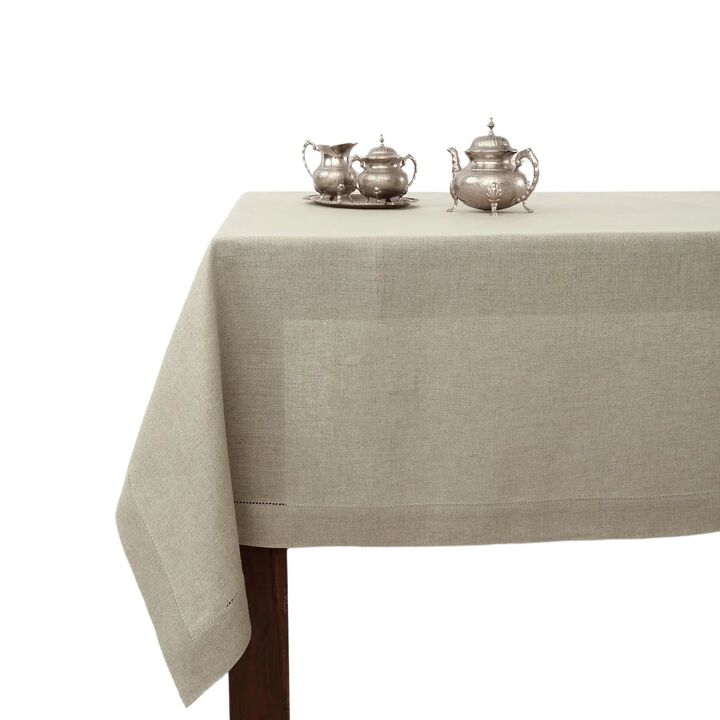 Solino Home 100% Pure Linen Tablecloth | Classic Hemstitch