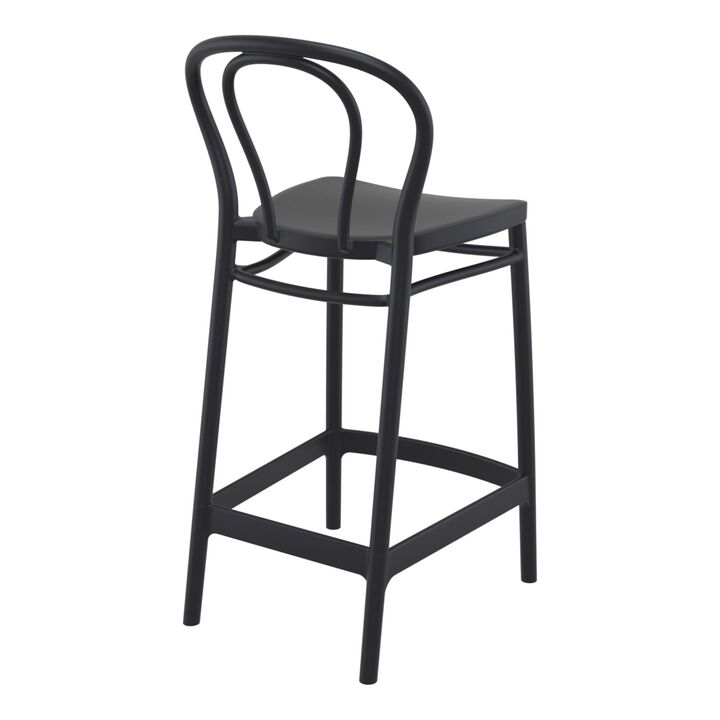 37.75" Gray Solid Outdoor Patio Counter Stool