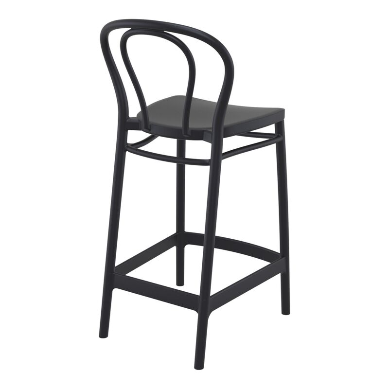 37.75" Gray Solid Outdoor Patio Counter Stool