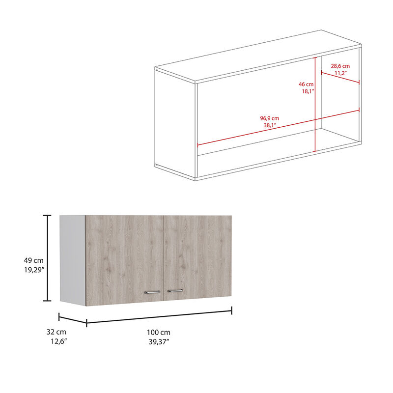 Wall Cabinet Toran, Kitchen, White / Light Gray