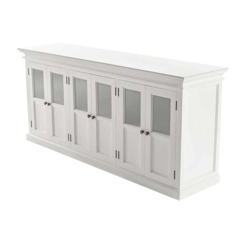 Belen Kox Classic White Glass Door Buffet, Belen Kox