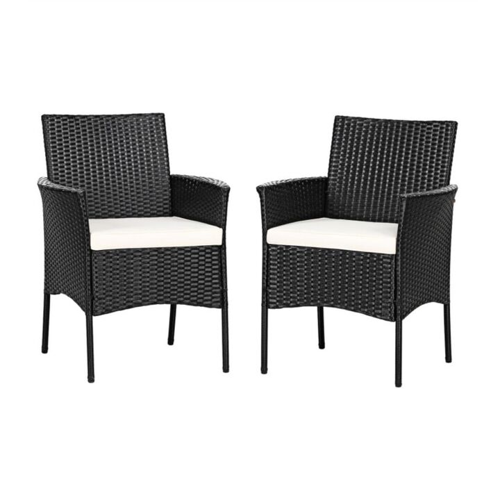 Hivvago 2 Pieces Patio Wicker Chairs with Cozy Seat Cushions
