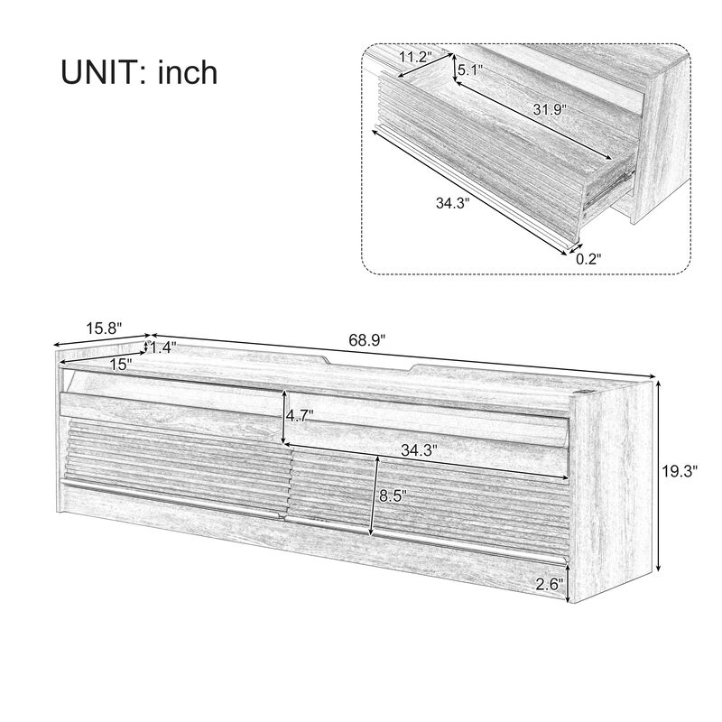 Modern Cabinet TV Stand for TVS 70-79 inches