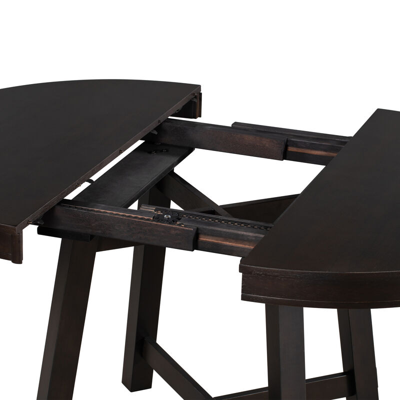 Merax Farmhouse Round Extendable Dining Table