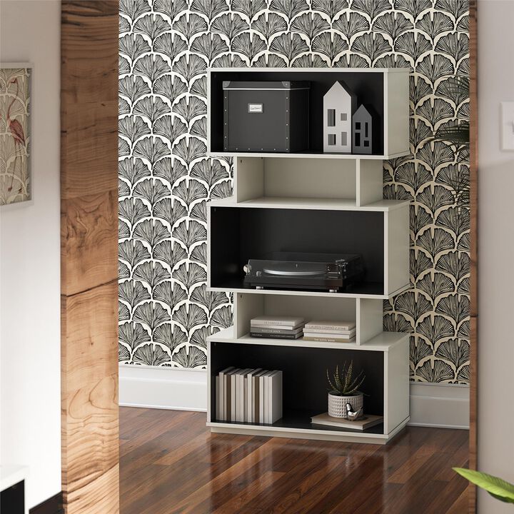 Shadow Gaming & Collectable Display Storage Bookcase, White and Matte Black