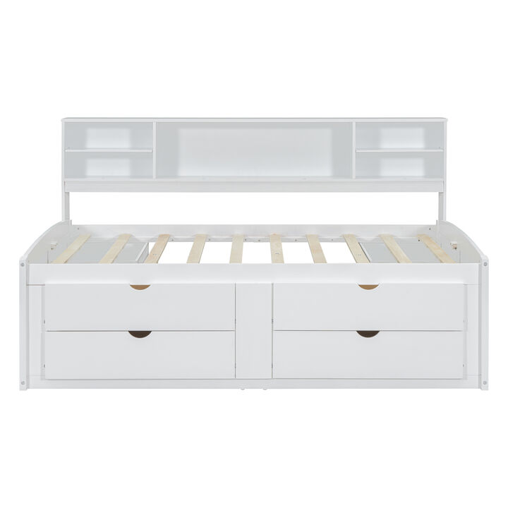 Merax Wood Daybed with Storage Cabinets