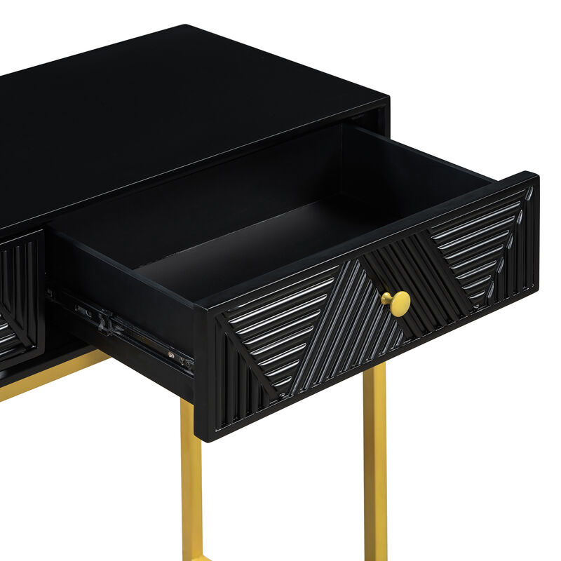 Merax Modern Sleek Console Table with 2 Drawers
