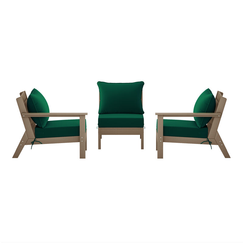 WestinTrends Outdoor Patio HDPE Sectional Sofa with Patio Cushions