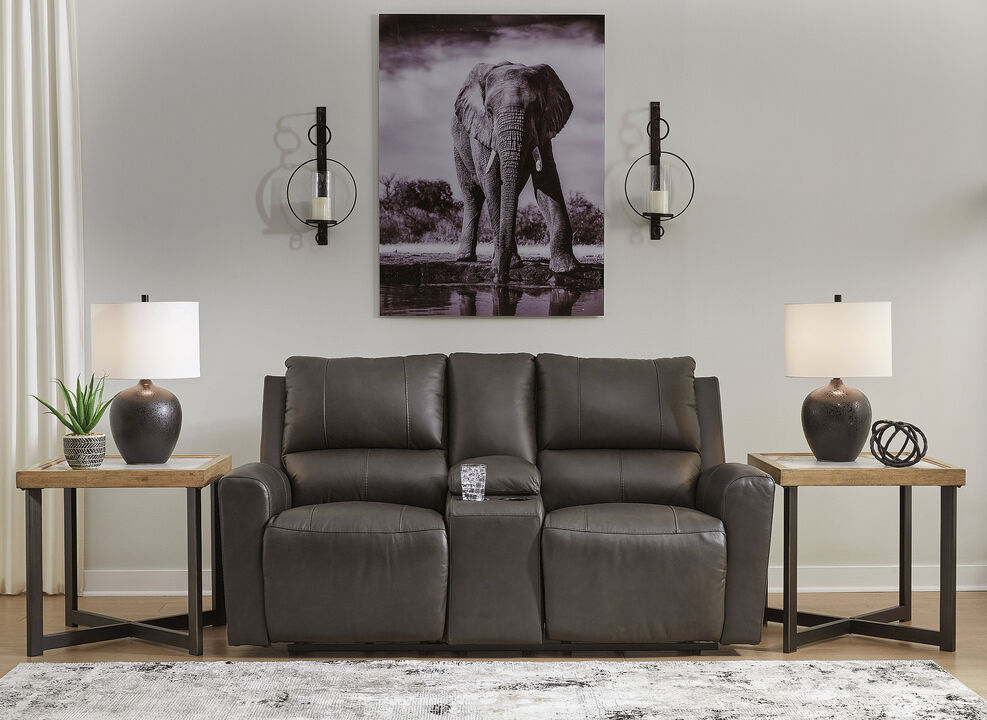 Boxmere Power Recline Loveseat W/Console