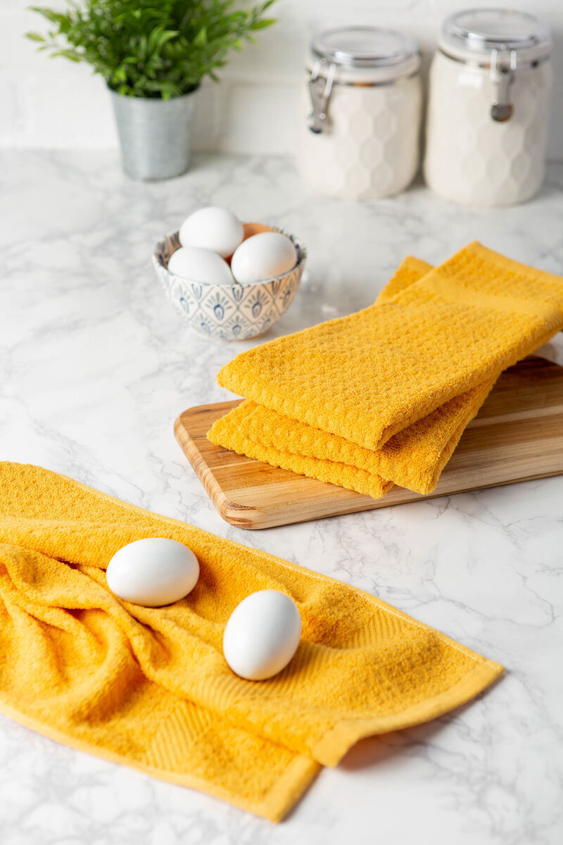 Set of 4 Yellow Traditional Dish Towels 26"