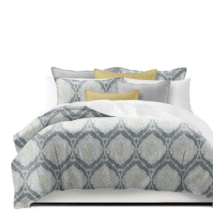 6ix Tailors Fine Linens Bellamy Gray Coverlet Set