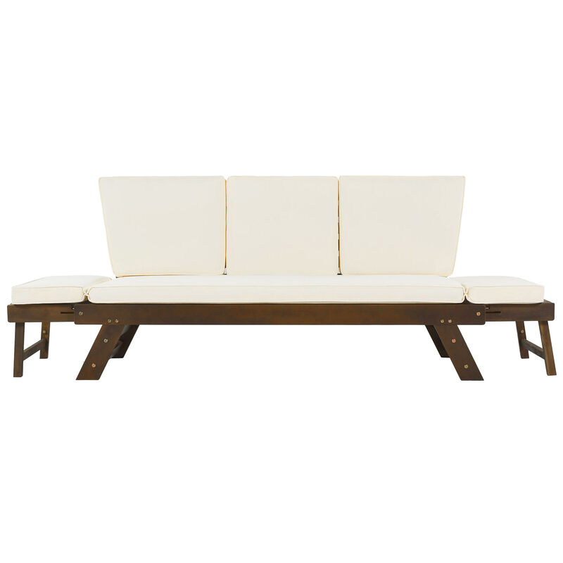 Merax Solid Outdoor Adjustable Patio Wooden Daybed Sofa