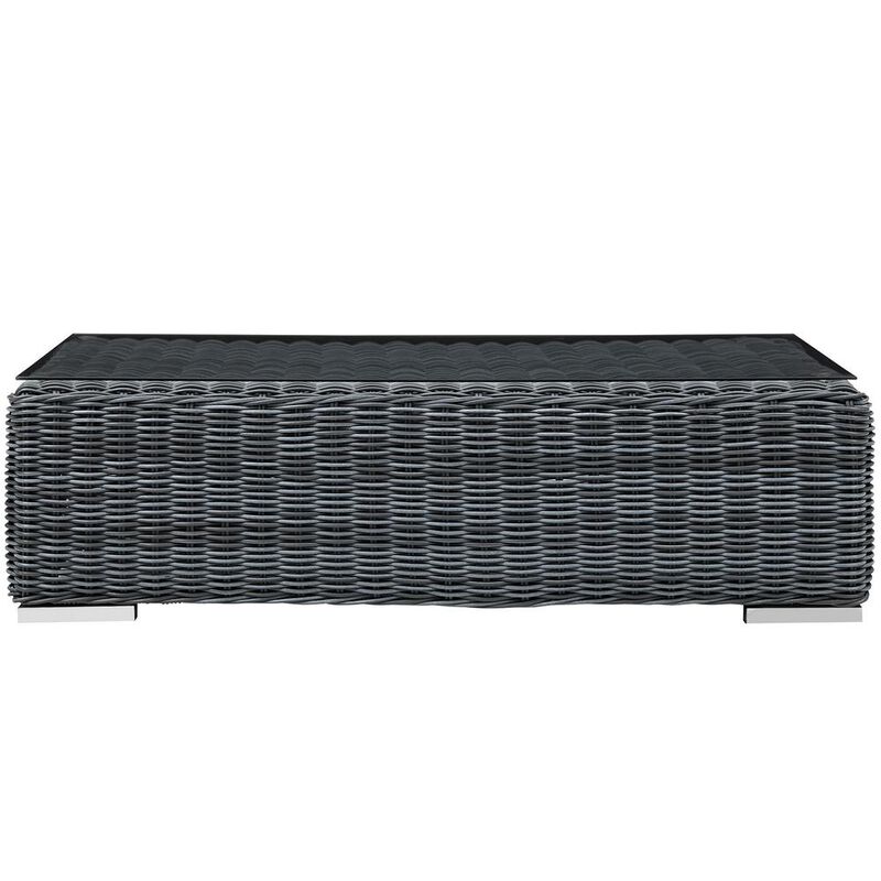 Modway Summon Outdoor Patio Glass Top Coffee Table