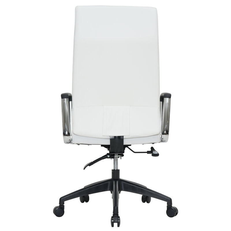 LeisureMod Hilton Modern High Back Leather Conference Office Chair with Adjustable Height & Swivel – Ergonomic and Stylish Office Seating