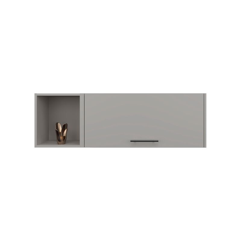 Rockwood Wall Shelf 14.9" H, with 1 Door and 3 Shelves, Smokey Gray
