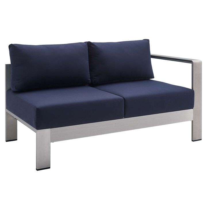 Modway - Shore Sunbrella® Fabric Aluminum Outdoor Patio Right-Arm Loveseat