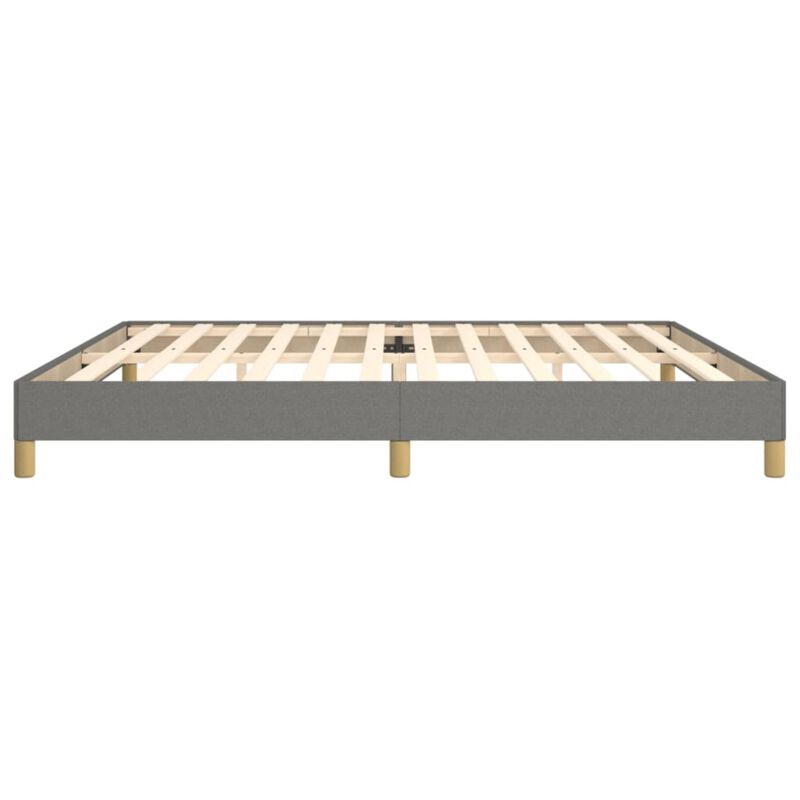 vidaXL Contemporary King Bed Frame, Dark Gray Fabric, Modern Design, Engineered Wood, Plywood, Mattress Size 76"x79.9", Lightweight - 58.64 Pounds