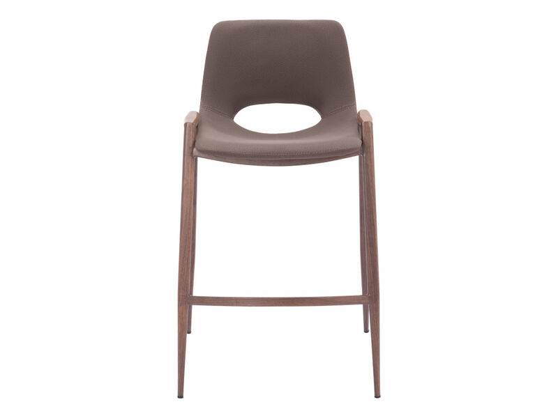 Desi Counter Stool (Set of 2) Brown & Walnut