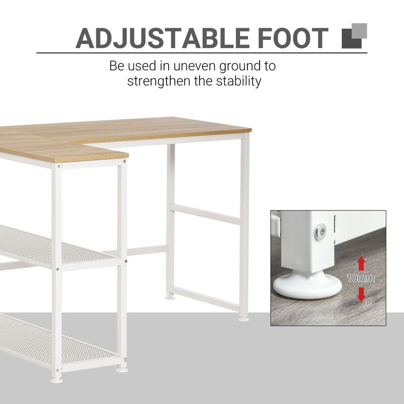 Natural Wood Office: 83" Double Desk with Storage for Home Office