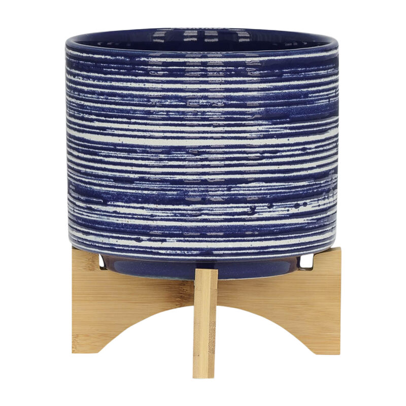 Planter On Stand, Blue Set