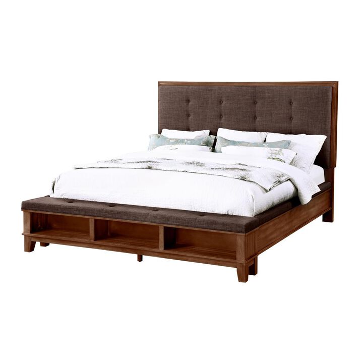 New Classic Furniture Furniture Cagney Contemporary Solid Wood 6/0 Wk Bed in Brown