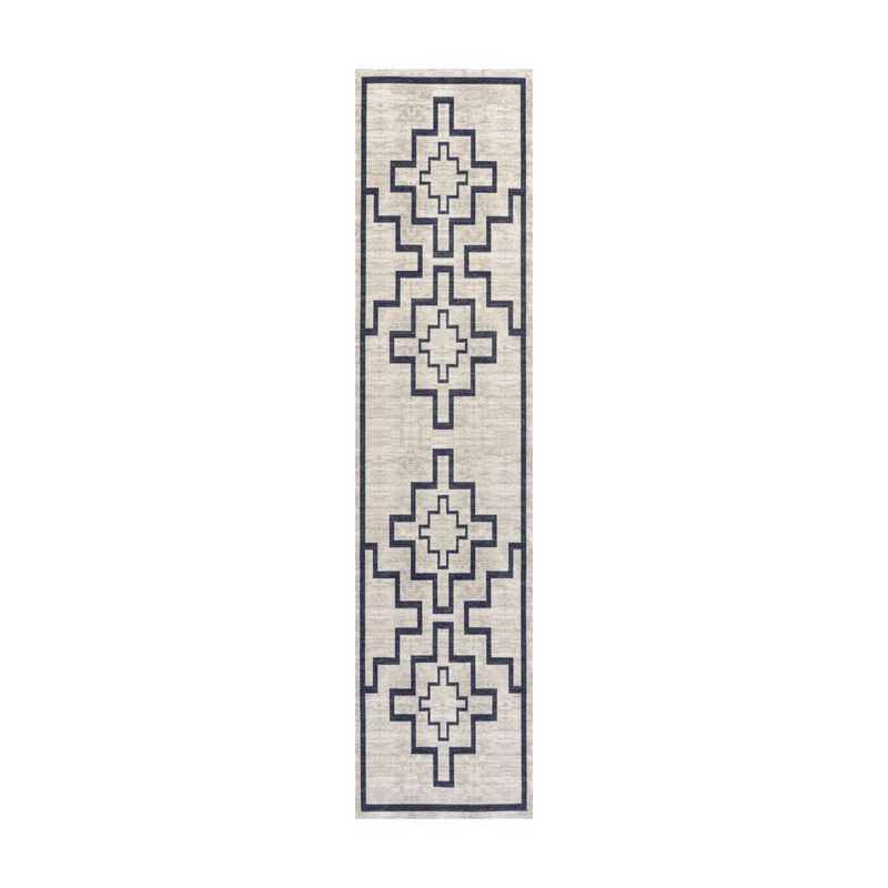 Ashkii Minimalist Medallion Machine Washable Area Rug
