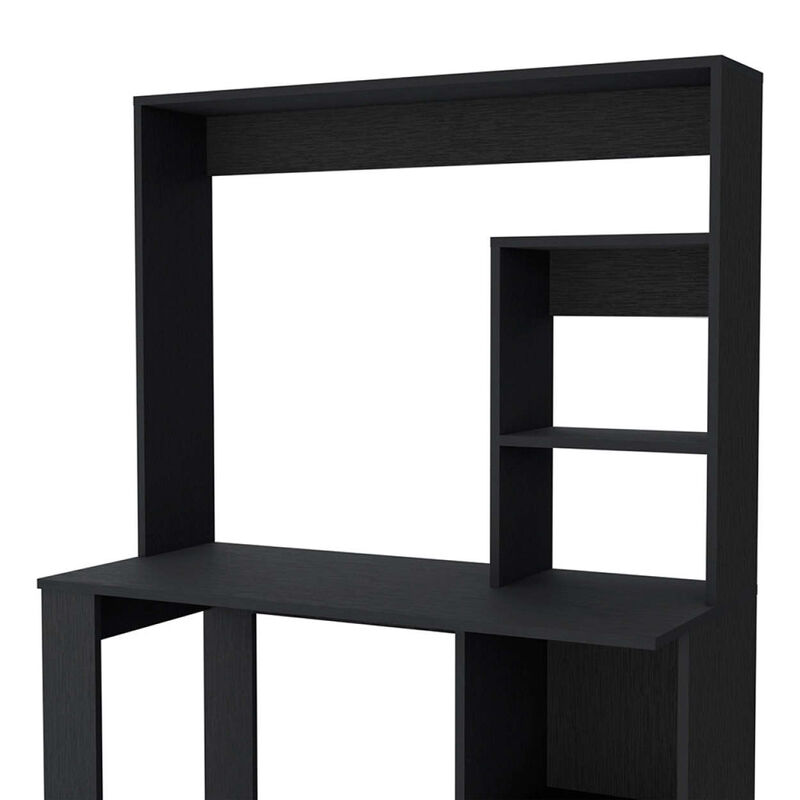 Palisades Computer Desk With Hutch And Storage Shelves Black