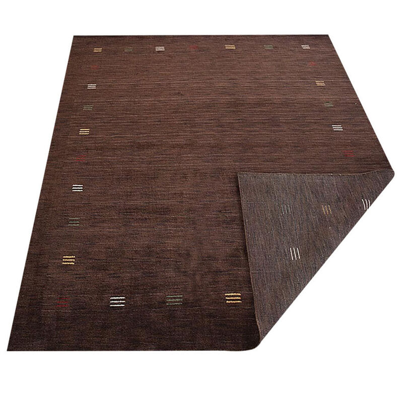 RUGSOTIC CARPETS HAND KNOTTED LOOM WOOL ECO-FRIENDLY AREA RUGS  - 10'x13', Rectangle, Brown Color, Contemporary Modern Design, High Pile Thick Handmade Anti Skid Rugs for Living Room (L00104)