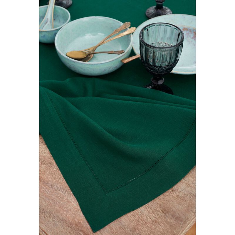 Solino Home 100% Pure Linen Tablecloth | Classic Hemstitch for Valentines