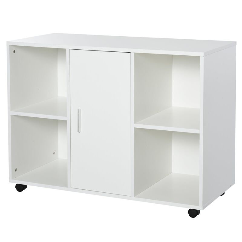 White Office Assistant: Multipurpose File Cabinet/Printer Stand